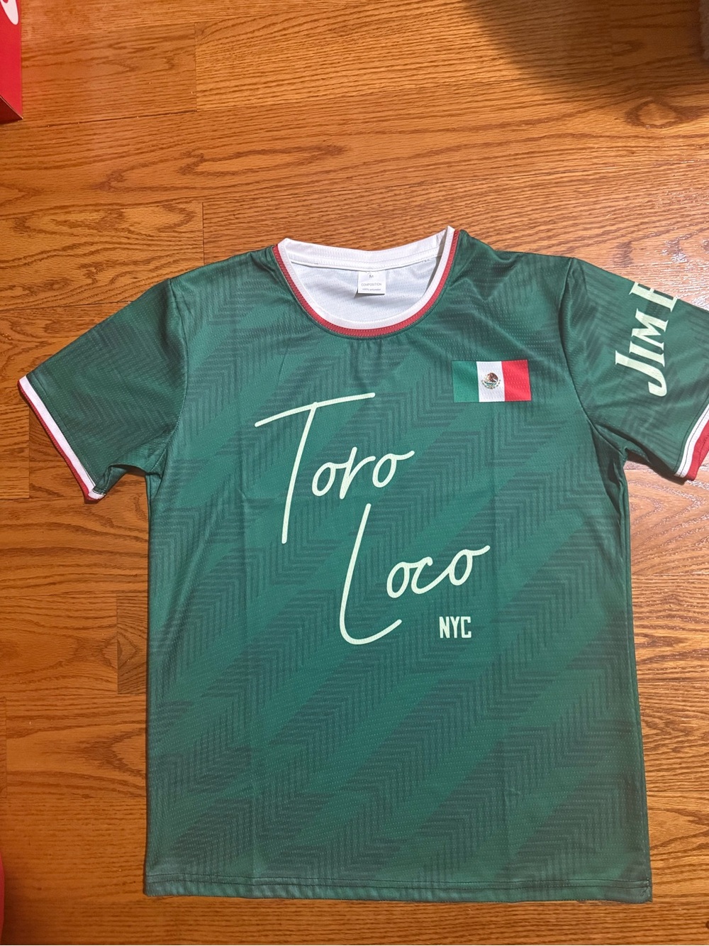 Toro Loco NYC Green Graphic Jersey with Mexican Flag Unisex Size Medium